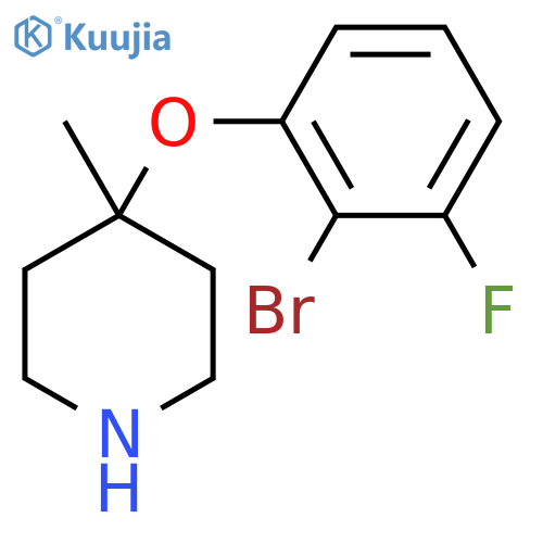 4-(2-bromo-3-fluorophenoxy)-4-methylpiperidine structure