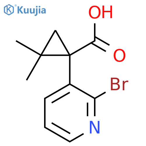 1-(2-bromopyridin-3-yl)-2,2-dimethylcyclopropane-1-carboxylic acid structure