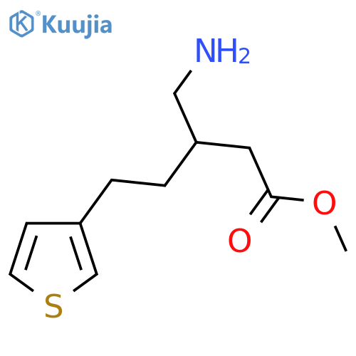 methyl 3-(aminomethyl)-5-(thiophen-3-yl)pentanoate structure