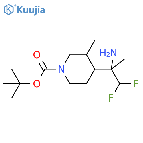tert-butyl 4-(2-amino-1,1-difluoropropan-2-yl)-3-methylpiperidine-1-carboxylate structure