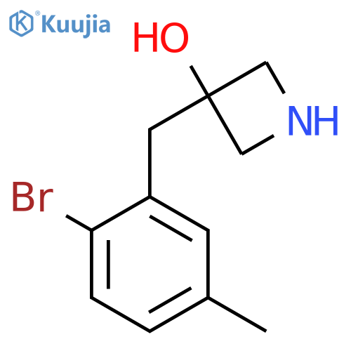 3-(2-bromo-5-methylphenyl)methylazetidin-3-ol structure