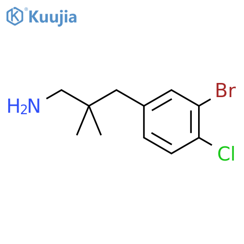 3-(3-bromo-4-chlorophenyl)-2,2-dimethylpropan-1-amine structure