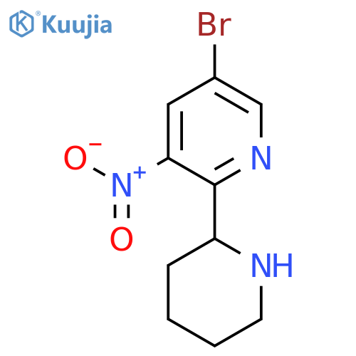 5-bromo-3-nitro-2-(piperidin-2-yl)pyridine structure