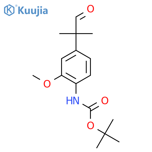tert-butyl N-2-methoxy-4-(2-methyl-1-oxopropan-2-yl)phenylcarbamate structure