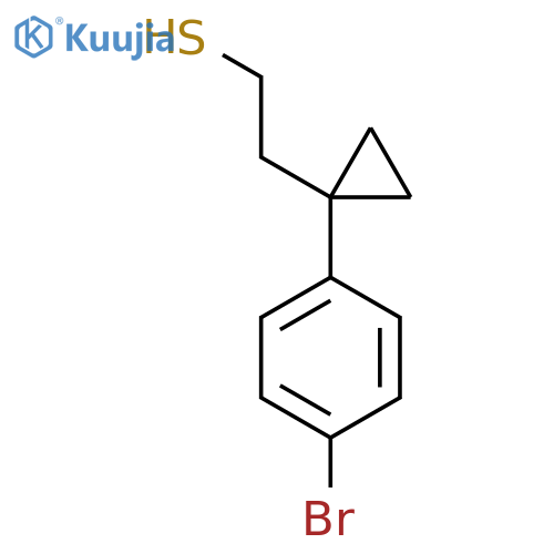 2-1-(4-bromophenyl)cyclopropylethane-1-thiol structure