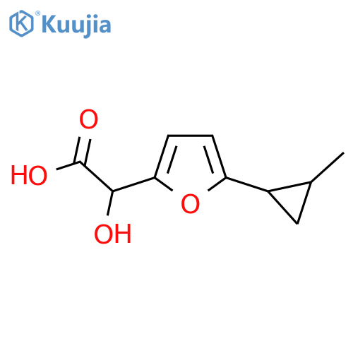 2-hydroxy-2-5-(2-methylcyclopropyl)furan-2-ylacetic acid structure