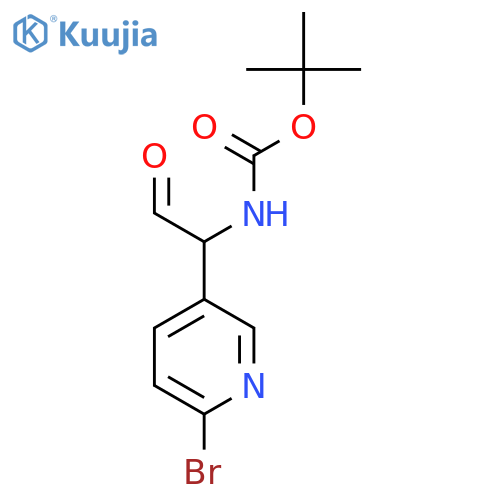 tert-butyl N-1-(6-bromopyridin-3-yl)-2-oxoethylcarbamate structure