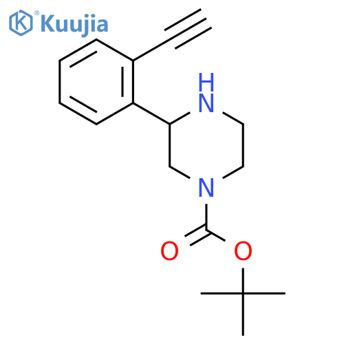 tert-butyl 3-(2-ethynylphenyl)piperazine-1-carboxylate structure