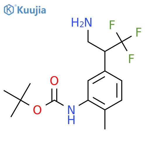 tert-butyl N-5-(3-amino-1,1,1-trifluoropropan-2-yl)-2-methylphenylcarbamate structure