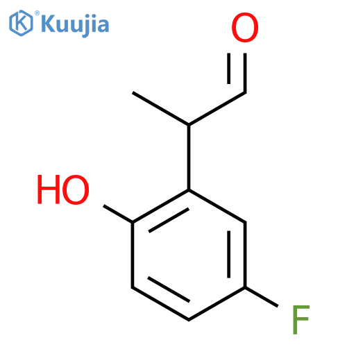 2-(5-fluoro-2-hydroxyphenyl)propanal structure