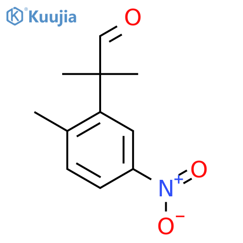 2-methyl-2-(2-methyl-5-nitrophenyl)propanal structure