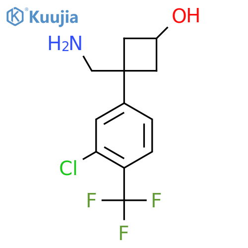 3-(aminomethyl)-3-3-chloro-4-(trifluoromethyl)phenylcyclobutan-1-ol structure