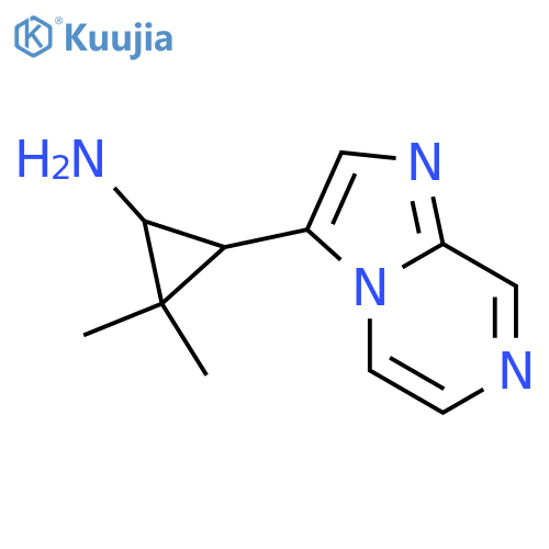 3-{imidazo1,2-apyrazin-3-yl}-2,2-dimethylcyclopropan-1-amine structure