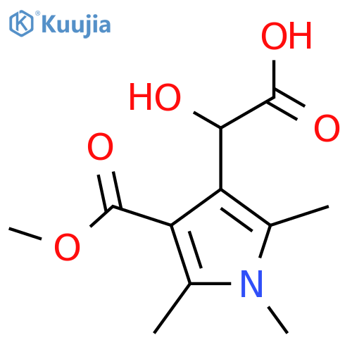 2-hydroxy-2-4-(methoxycarbonyl)-1,2,5-trimethyl-1H-pyrrol-3-ylacetic acid structure