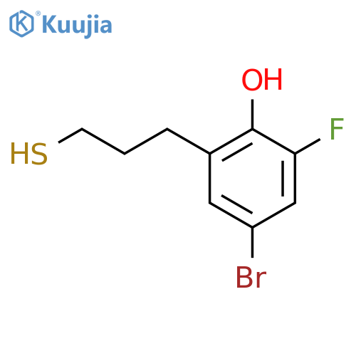 4-bromo-2-fluoro-6-(3-sulfanylpropyl)phenol structure