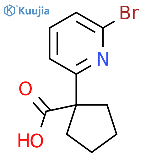 1-(6-bromopyridin-2-yl)cyclopentane-1-carboxylic acid structure
