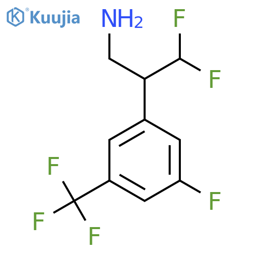 3,3-difluoro-2-3-fluoro-5-(trifluoromethyl)phenylpropan-1-amine structure