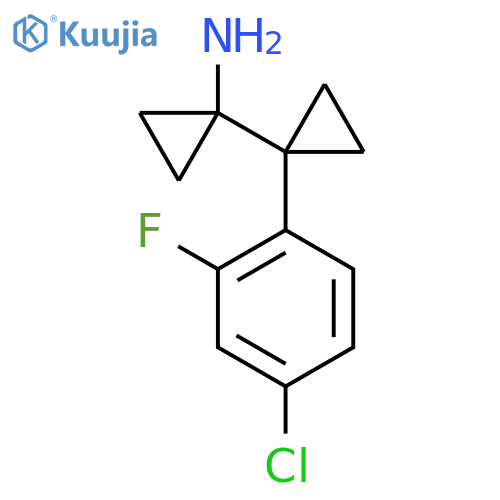 1-1-(4-chloro-2-fluorophenyl)cyclopropylcyclopropan-1-amine structure
