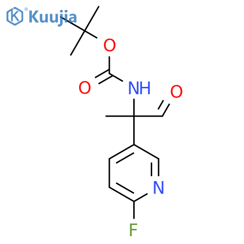 tert-butyl N-2-(6-fluoropyridin-3-yl)-1-oxopropan-2-ylcarbamate structure