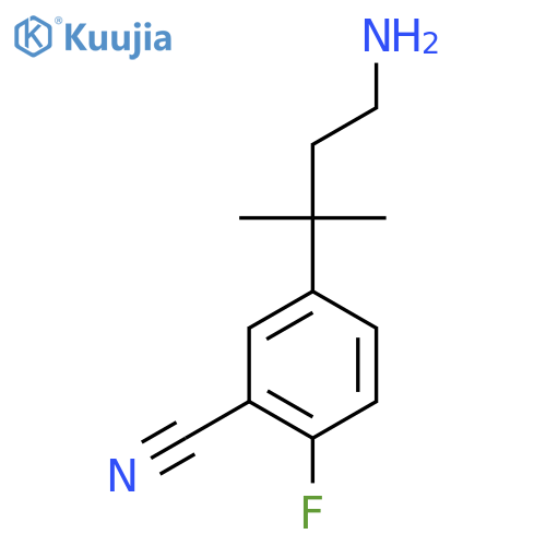 5-(4-amino-2-methylbutan-2-yl)-2-fluorobenzonitrile structure