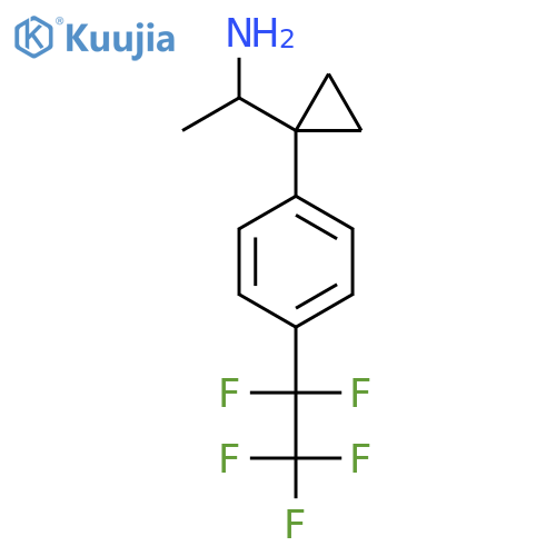 1-{1-4-(pentafluoroethyl)phenylcyclopropyl}ethan-1-amine structure