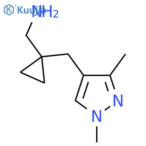{1-(1,3-dimethyl-1H-pyrazol-4-yl)methylcyclopropyl}methanamine structure