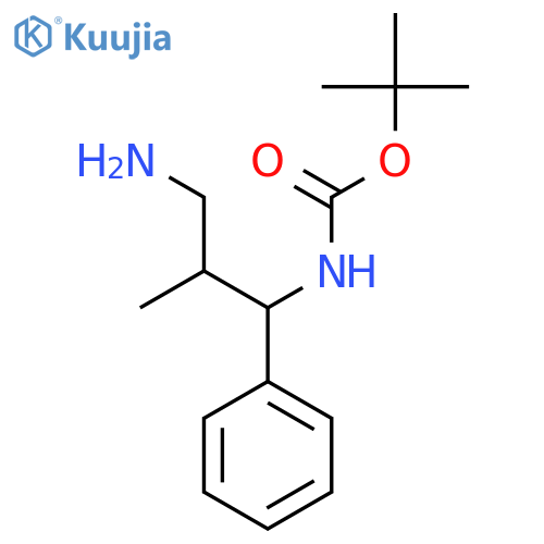 tert-butyl N-(3-amino-2-methyl-1-phenylpropyl)carbamate structure