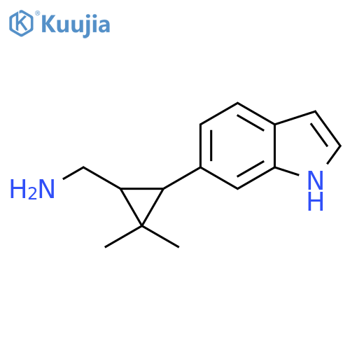 3-(1H-indol-6-yl)-2,2-dimethylcyclopropylmethanamine structure