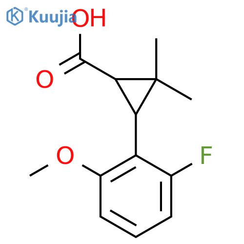 3-(2-fluoro-6-methoxyphenyl)-2,2-dimethylcyclopropane-1-carboxylic acid structure