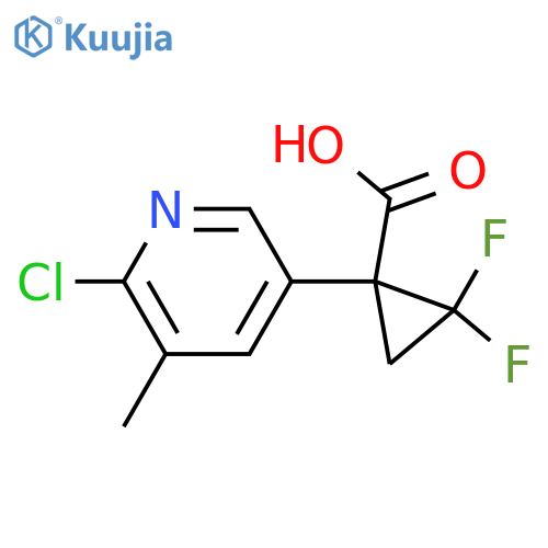 1-(6-chloro-5-methylpyridin-3-yl)-2,2-difluorocyclopropane-1-carboxylic acid structure