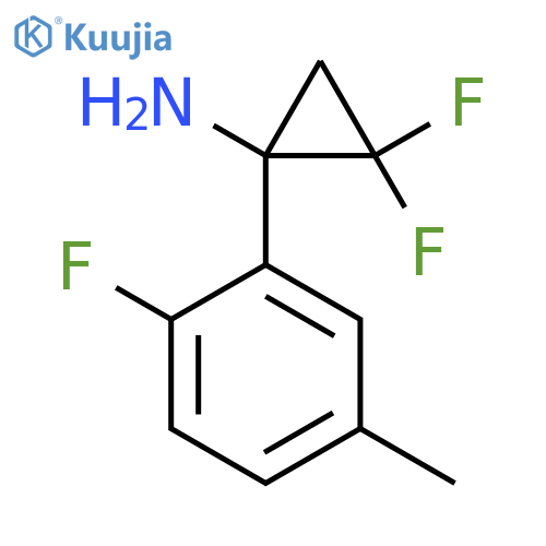 2,2-difluoro-1-(2-fluoro-5-methylphenyl)cyclopropan-1-amine structure