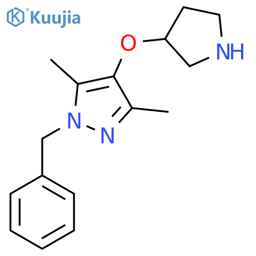 1-benzyl-3,5-dimethyl-4-(pyrrolidin-3-yloxy)-1H-pyrazole structure