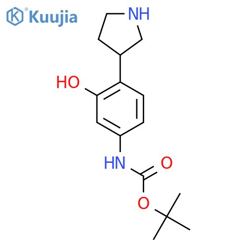 tert-butyl N-3-hydroxy-4-(pyrrolidin-3-yl)phenylcarbamate structure
