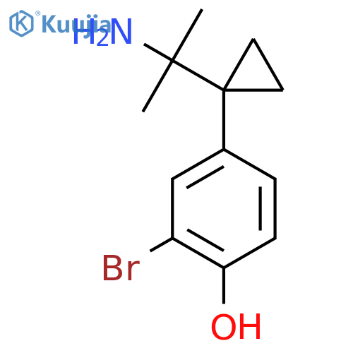 4-1-(2-aminopropan-2-yl)cyclopropyl-2-bromophenol structure