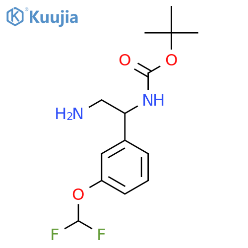 tert-butyl N-{2-amino-1-3-(difluoromethoxy)phenylethyl}carbamate structure