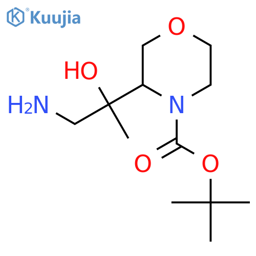 tert-butyl 3-(1-amino-2-hydroxypropan-2-yl)morpholine-4-carboxylate structure
