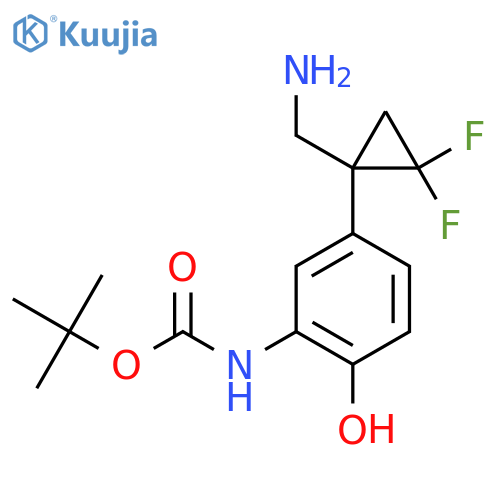 tert-butyl N-{5-1-(aminomethyl)-2,2-difluorocyclopropyl-2-hydroxyphenyl}carbamate structure