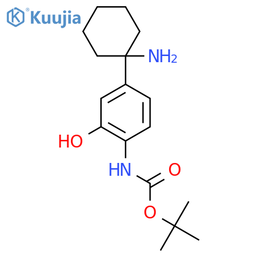 tert-butyl N-4-(1-aminocyclohexyl)-2-hydroxyphenylcarbamate structure