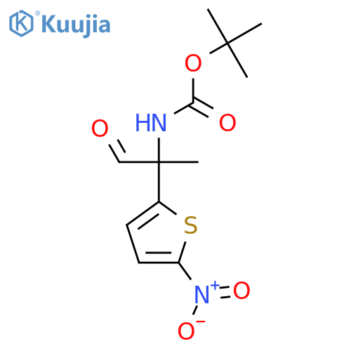 tert-butyl N-2-(5-nitrothiophen-2-yl)-1-oxopropan-2-ylcarbamate structure