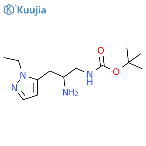 tert-butyl N-[2-amino-3-(1-ethyl-1H-pyrazol-5-yl)propyl]carbamate structure