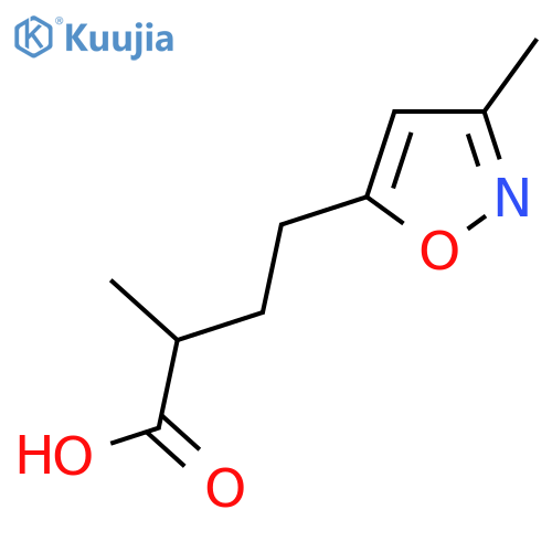 2-methyl-4-(3-methyl-1,2-oxazol-5-yl)butanoic acid structure