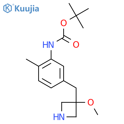 tert-butyl N-{5-(3-methoxyazetidin-3-yl)methyl-2-methylphenyl}carbamate structure