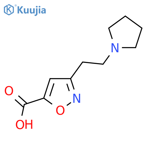 3-2-(pyrrolidin-1-yl)ethyl-1,2-oxazole-5-carboxylic acid structure