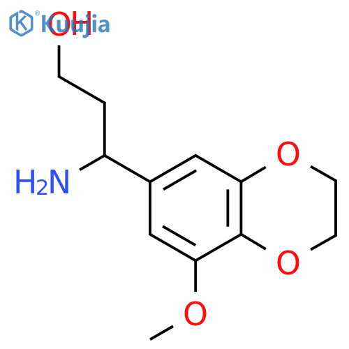 3-amino-3-(8-methoxy-2,3-dihydro-1,4-benzodioxin-6-yl)propan-1-ol structure