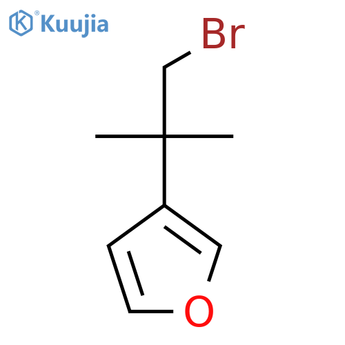 3-(1-bromo-2-methylpropan-2-yl)furan structure