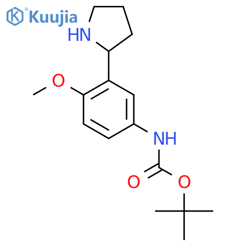 tert-butyl N-4-methoxy-3-(pyrrolidin-2-yl)phenylcarbamate structure
