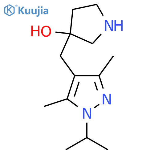 3-{3,5-dimethyl-1-(propan-2-yl)-1H-pyrazol-4-ylmethyl}pyrrolidin-3-ol structure