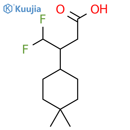 3-(4,4-Dimethylcyclohexyl)-4,4-difluorobutanoic acid structure