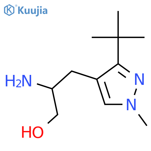 2-amino-3-(3-tert-butyl-1-methyl-1H-pyrazol-4-yl)propan-1-ol structure