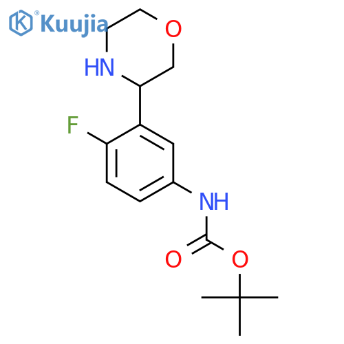 tert-butyl N-4-fluoro-3-(morpholin-3-yl)phenylcarbamate structure